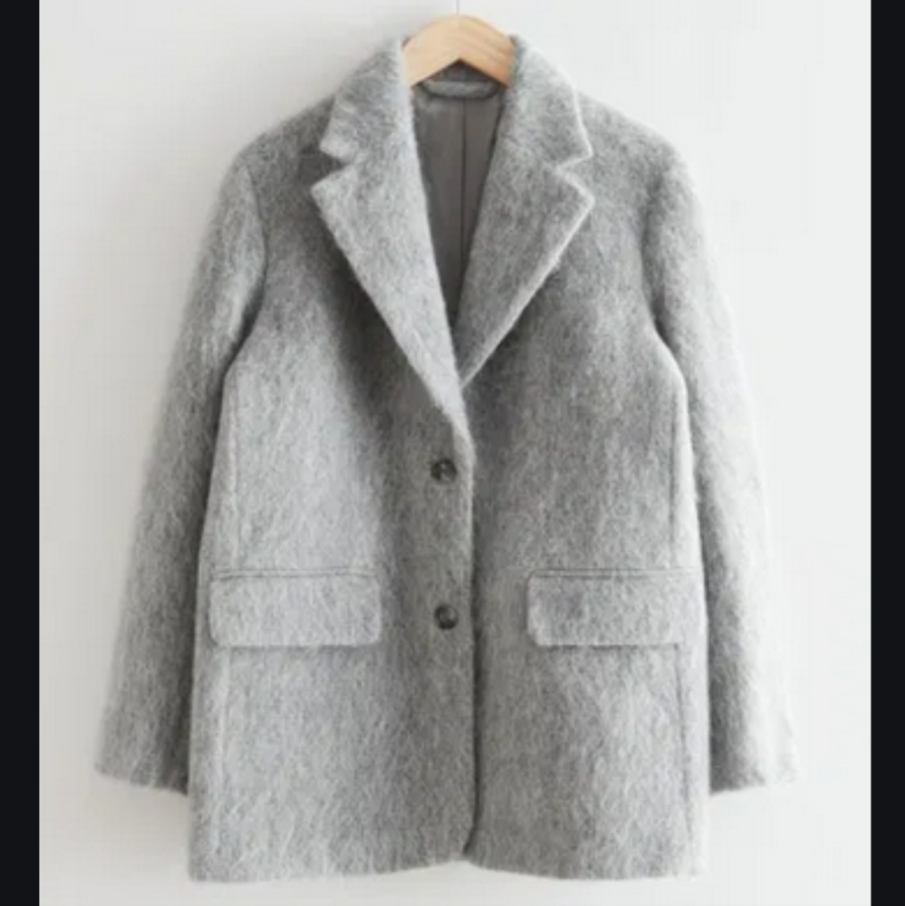 & Other Stories Gray Oversized Women's Wool Blazer Coat